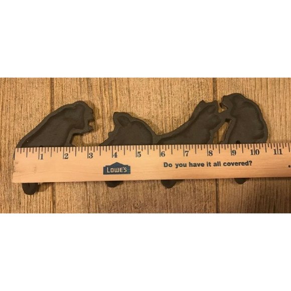 Cast Iron Four Pigs Tails Wall Hook 11"wide 4 1/8"tall Barbeque Decor 0184-0455 - Picture 11 of 12